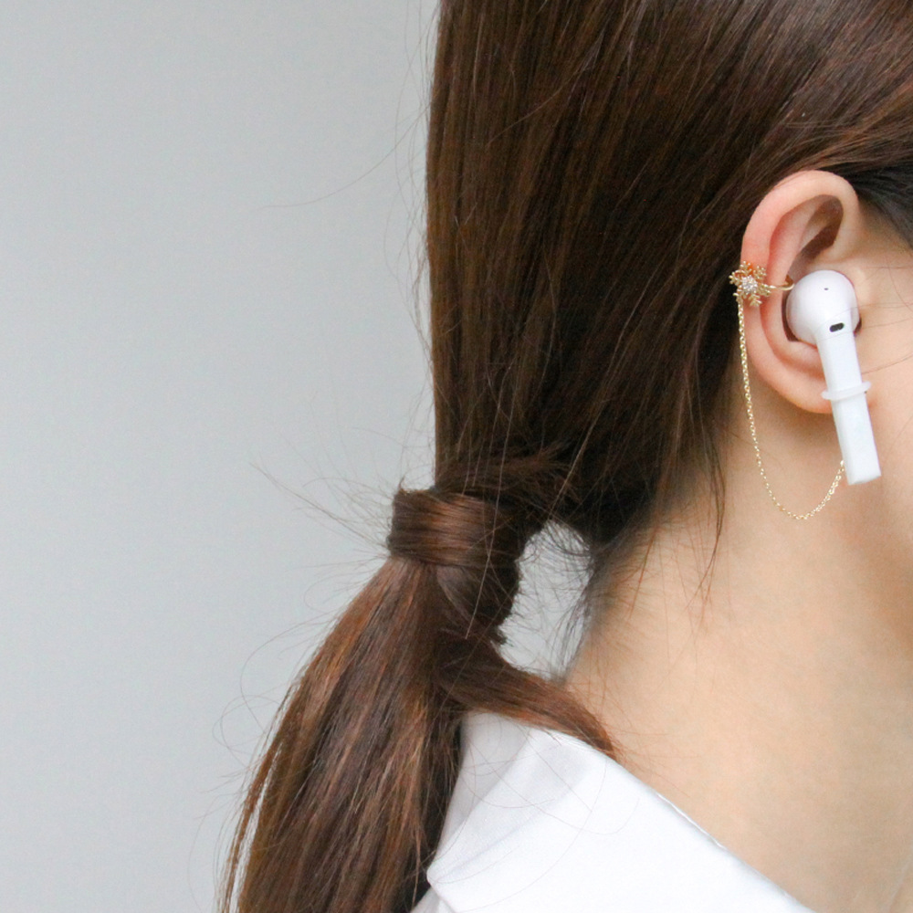 KJ Copper Inlaid Zirconium Earphone Anti-Lost Chain Ear Clip Female Cross-Border High-End and Fashionable Earrings Six-Pointed Star Earphone Anti-Lost Earrings KJ Copper Inlaid Zirconium Earphone Anti-Lost Chain Ear Clip Female Cross-Border High-End and Fashionable Earrings Six-Pointed Star Earphone Anti-Lost Earrings