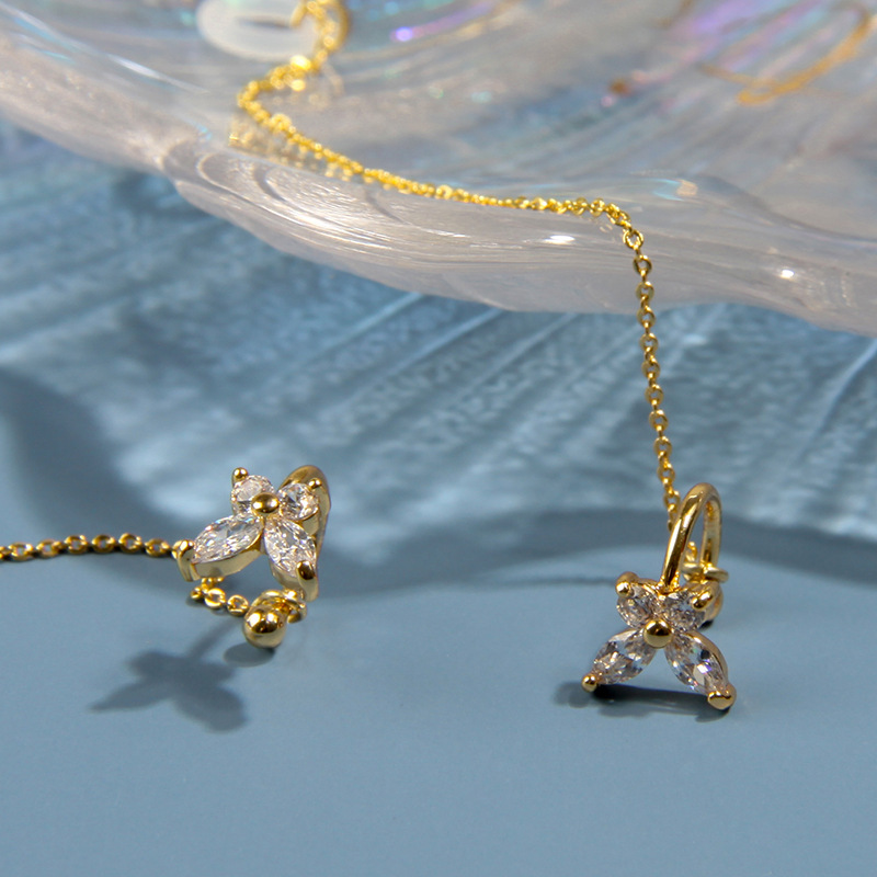 KJ Copper Inlaid Zirconium Earphone Anti-Lost Chain Ear Clip Female Cross-Border High-End and Fashionable Earrings Six-Pointed Star Earphone Anti-Lost Earrings KJ Copper Inlaid Zirconium Earphone Anti-Lost Chain Ear Clip Female Cross-Border High-End and Fashionable Earrings Six-Pointed Star Earphone Anti-Lost Earrings