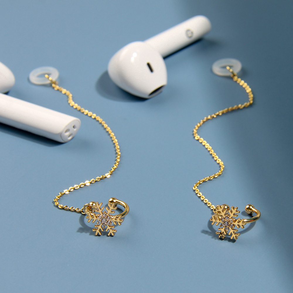 KJ Copper Inlaid Zirconium Earphone Anti-Lost Chain Ear Clip Female Cross-Border High-End and Fashionable Earrings Six-Pointed Star Earphone Anti-Lost Earrings KJ Copper Inlaid Zirconium Earphone Anti-Lost Chain Ear Clip Female Cross-Border High-End and Fashionable Earrings Six-Pointed Star Earphone Anti-Lost Earrings
