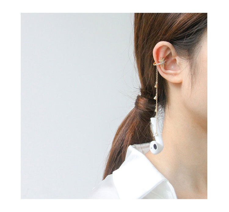 KJ Copper Inlaid Zirconium Earphone Anti-Lost Chain Ear Clip Female Cross-Border High-End and Fashionable Earrings Six-Pointed Star Earphone Anti-Lost Earrings KJ Copper Inlaid Zirconium Earphone Anti-Lost Chain Ear Clip Female Cross-Border High-End and Fashionable Earrings Six-Pointed Star Earphone Anti-Lost Earrings