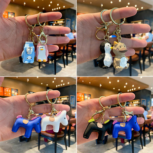 Acrylic Creative Bear Earphone Sleeves Accessories Couple Small Gift Metal Buckle Pendant Women's Key Chain Accessories