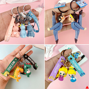 Acrylic Creative Bear Earphone Sleeves Accessories Couple Small Gift Metal Buckle Pendant Women's Key Chain Accessories