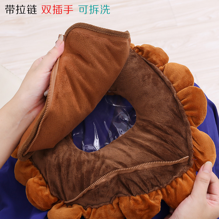 New Hot Water Bag Rechargeable Plush Double Plug Heating Pad Cartoon Hot-Water Bag Hand Warmer Cute Electric Warming Wholesale
