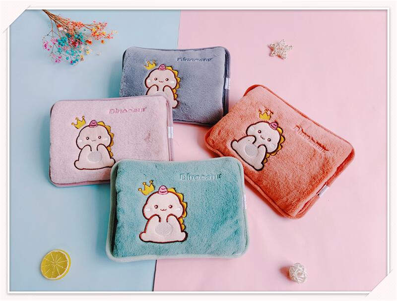 Cartoon New Plush Cute Rechargeable Hand Warmer Hot Water Injection Bag Electric Water Thermal Explosion-Proof Heating Pad