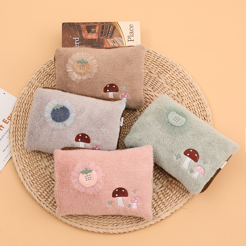 Hand Warmer Electric Hot Water Bag Heating Pad Rechargeable Waist Warmer Cute Explosion-Proof Plush Water Injection Female Hot-Water Bag