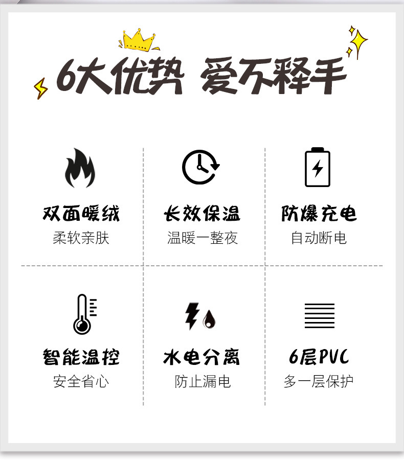 Hand Warmer Electric Hot Water Bag Heating Pad Rechargeable Waist Warmer Cute Explosion-Proof Plush Water Injection Female Hot-Water Bag