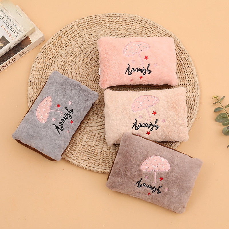 Hand Warmer Electric Hot Water Bag Heating Pad Rechargeable Waist Warmer Cute Explosion-Proof Plush Water Injection Female Hot-Water Bag
