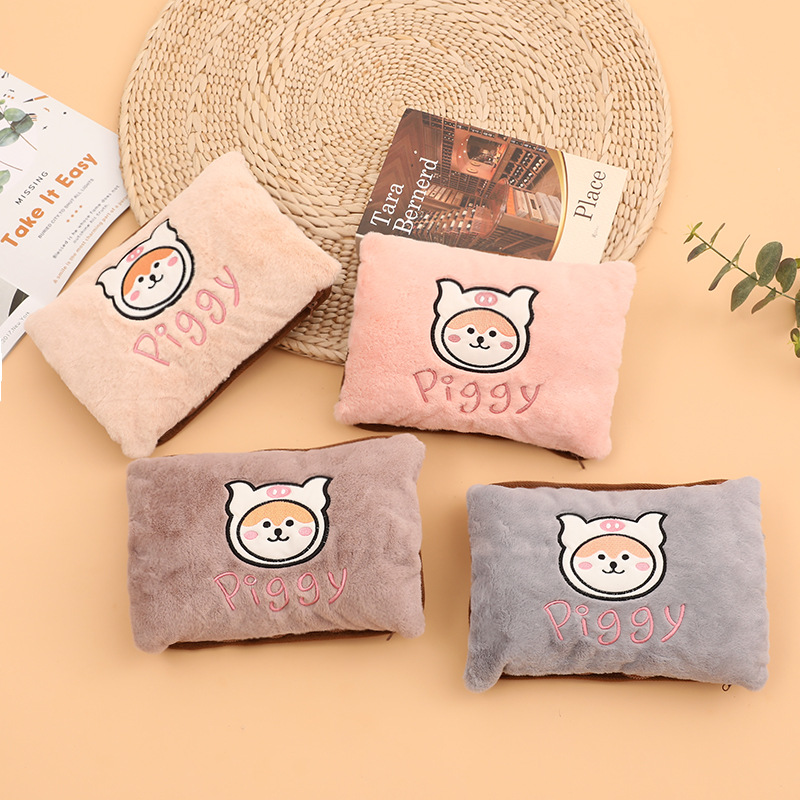 Hand Warmer Electric Hot Water Bag Heating Pad Rechargeable Waist Warmer Cute Explosion-Proof Plush Water Injection Female Hot-Water Bag