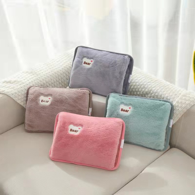 Hand Warmer Electric Hot Water Bag Heating Pad Rechargeable Waist Warmer Cute Explosion-Proof Plush Water Injection Female Hot-Water Bag