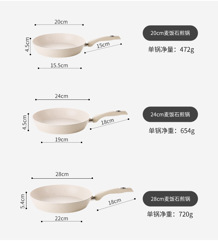 Medical Stone Non-Stick Pan Fried Steak Frying Pan Multi-Functional Pancake Fried Egg Thickened Induction Cooker Open Flame Applicable