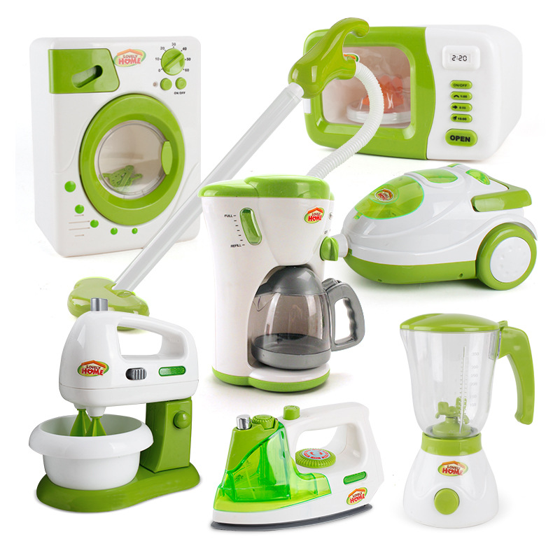 Play House Toys Simulation Small Household Appliances Multi-Function Vacuum Cleaner Coffee Bread Maker Stall Hot Selling Factory Direct Sales