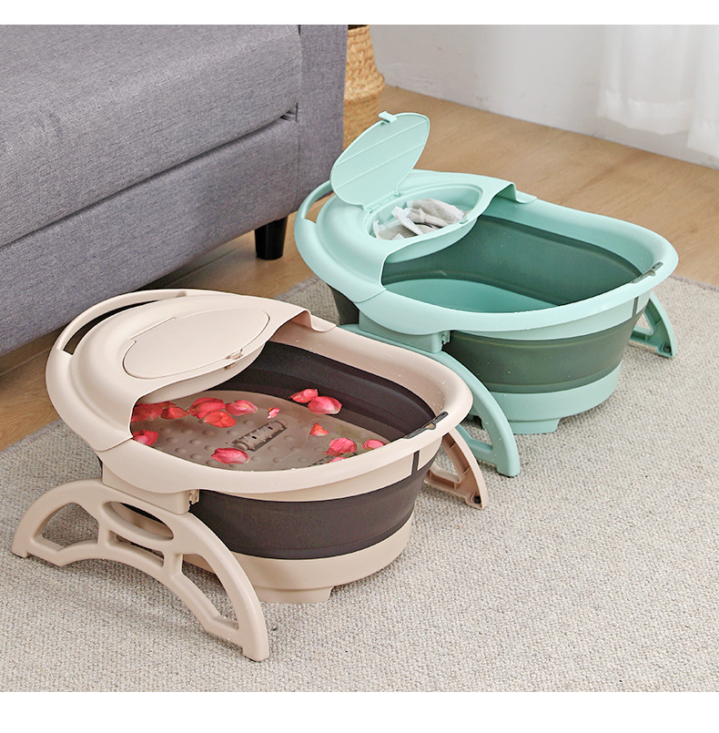 Folding Foot Bath Bucket Portable High-Depth Bucket over the Knee Foot Tub Household Foot Barrel Wash Foot Basin Plastic Foot Basin Folding Foot Bath Bucket Portable High-Depth Bucket over the Knee Foot Tub Household Foot Barrel Wash Foot Basin Plastic Foot Basin