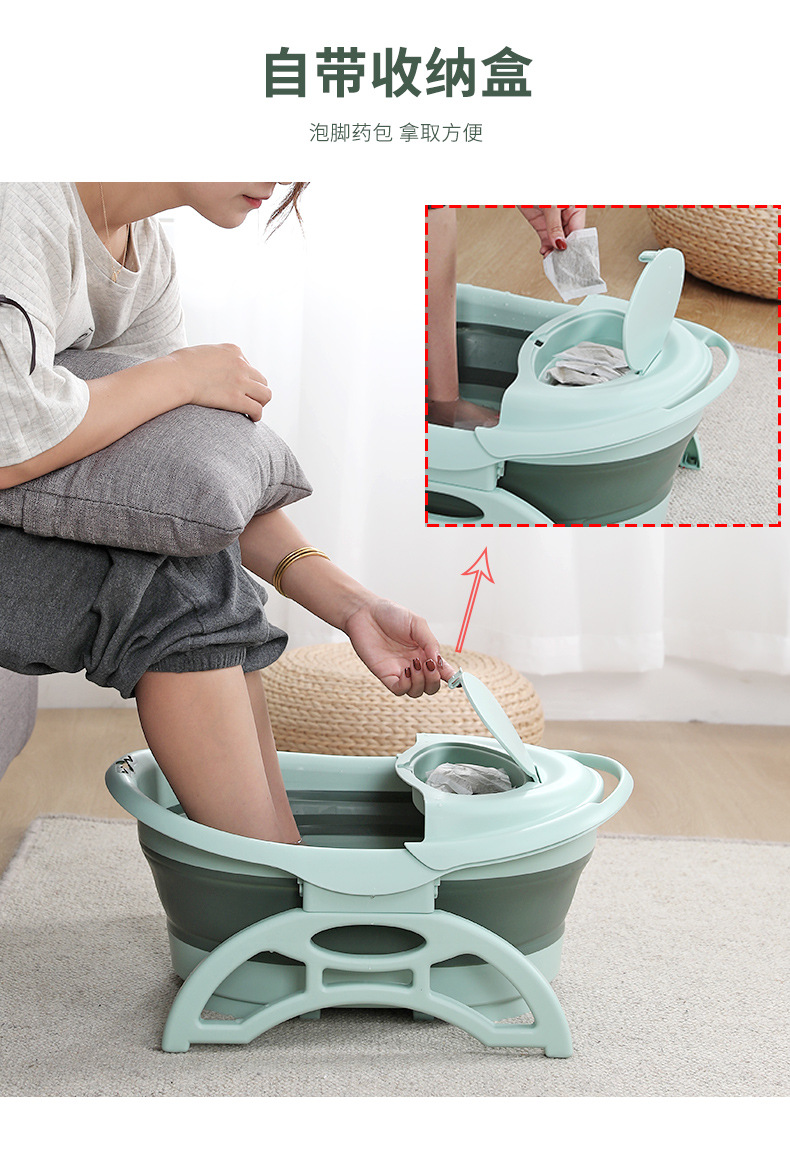 Folding Foot Bath Bucket Portable High-Depth Bucket over the Knee Foot Tub Household Foot Barrel Wash Foot Basin Plastic Foot Basin Folding Foot Bath Bucket Portable High-Depth Bucket over the Knee Foot Tub Household Foot Barrel Wash Foot Basin Plastic Foot Basin