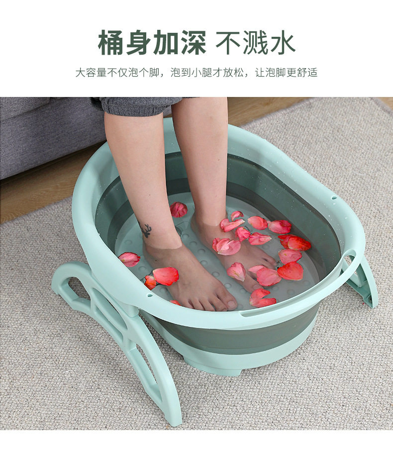 Folding Foot Bath Bucket Portable High-Depth Bucket over the Knee Foot Tub Household Foot Barrel Wash Foot Basin Plastic Foot Basin Folding Foot Bath Bucket Portable High-Depth Bucket over the Knee Foot Tub Household Foot Barrel Wash Foot Basin Plastic Foot Basin