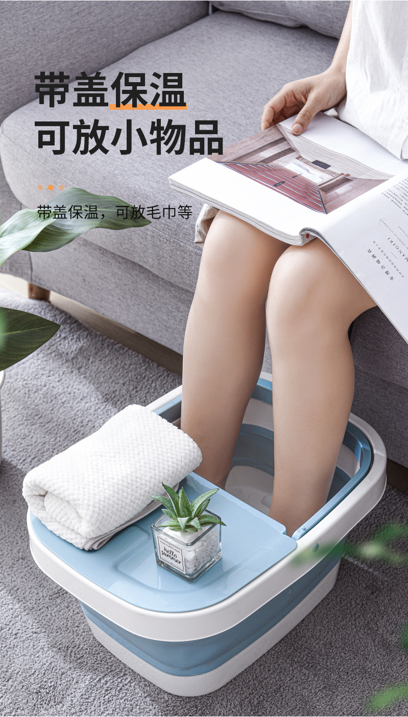 New Folding Foot Bath Barrel Plastic Foot Tub Thickened Foot Barrel Basin Massage Feet Bathing Tub Household Adult Feet-Washing Basin New Folding Foot Bath Barrel Plastic Foot Tub Thickened Foot Barrel Basin Massage Feet Bathing Tub Household Adult Feet-Washing Basin