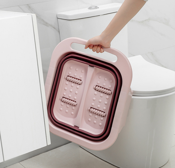 Foldable Roller Massage Foot Washing Basin Dampness Removing and Cold Removing Foot Bath Bucket Healthy Foot Tub Wash Foot Basin Cross-Border Hot