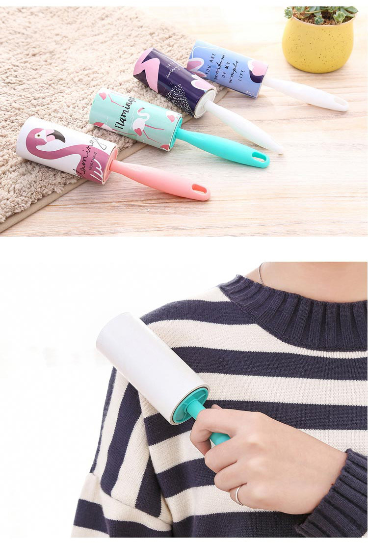 Tearable Lint Remover Sticky Paper Drum-Type Clothes Rolling Paper Mini Rolling Brush Lint Roller Clothes Sticky Hair Remover Paper Core