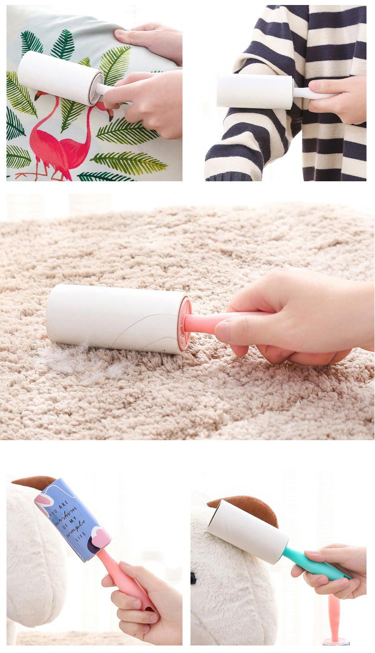 Tearable Lint Remover Sticky Paper Drum-Type Clothes Rolling Paper Mini Rolling Brush Lint Roller Clothes Sticky Hair Remover Paper Core