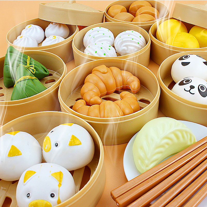 Steamer Steamed Stuffed Bun Induction Cooker Set Wholesale Simulation Food Children&#039;s Girls Playing House Kitchen Toys One Piece Dropshipping