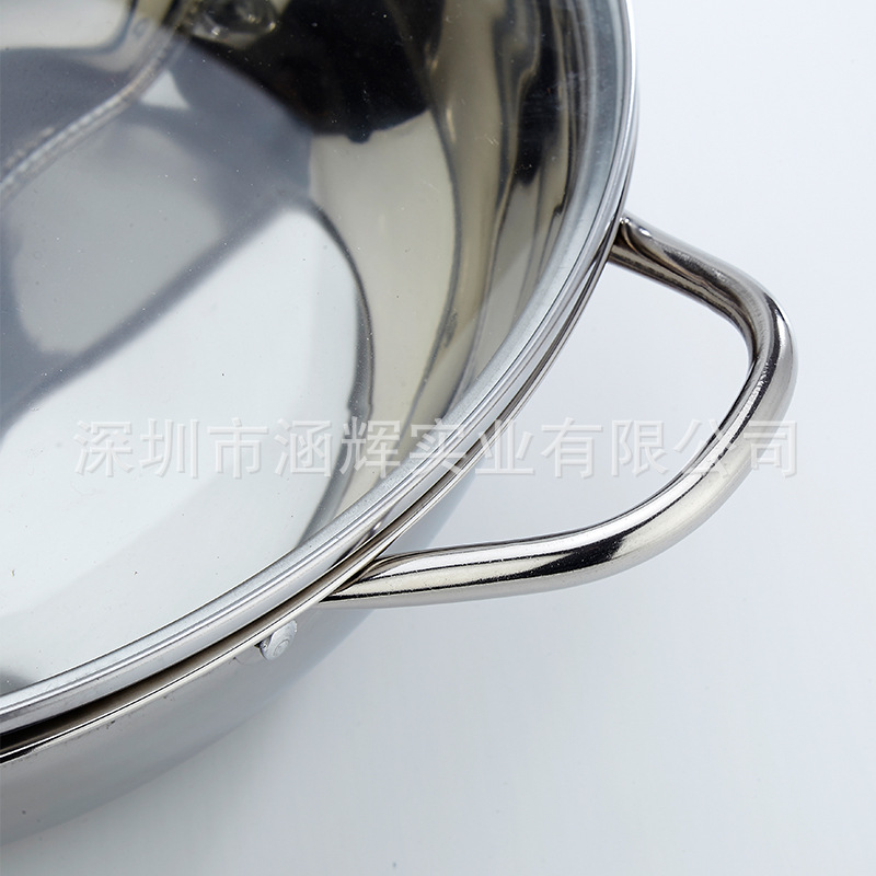 Factory Direct Sales Two-Flavor Hot Pot Two-Flavor Hot Pot 2-Grid Stainless Steel Thickened S Grid Hot Pot Induction Cooker Soup Pot