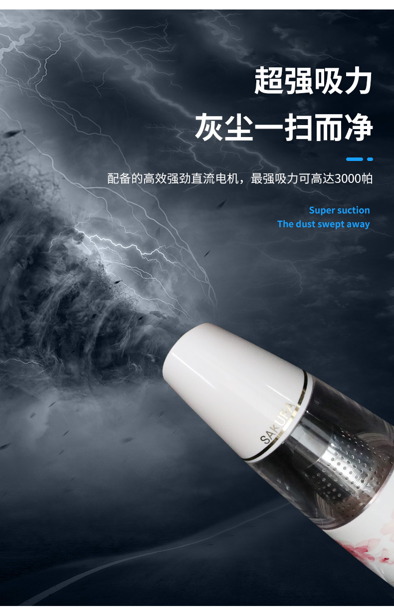 Factory Direct Sales Automobile Vacuum Cleaner 12V Wireless High Power Car Charger Portable Handheld Vacuum Cleaner Appliance