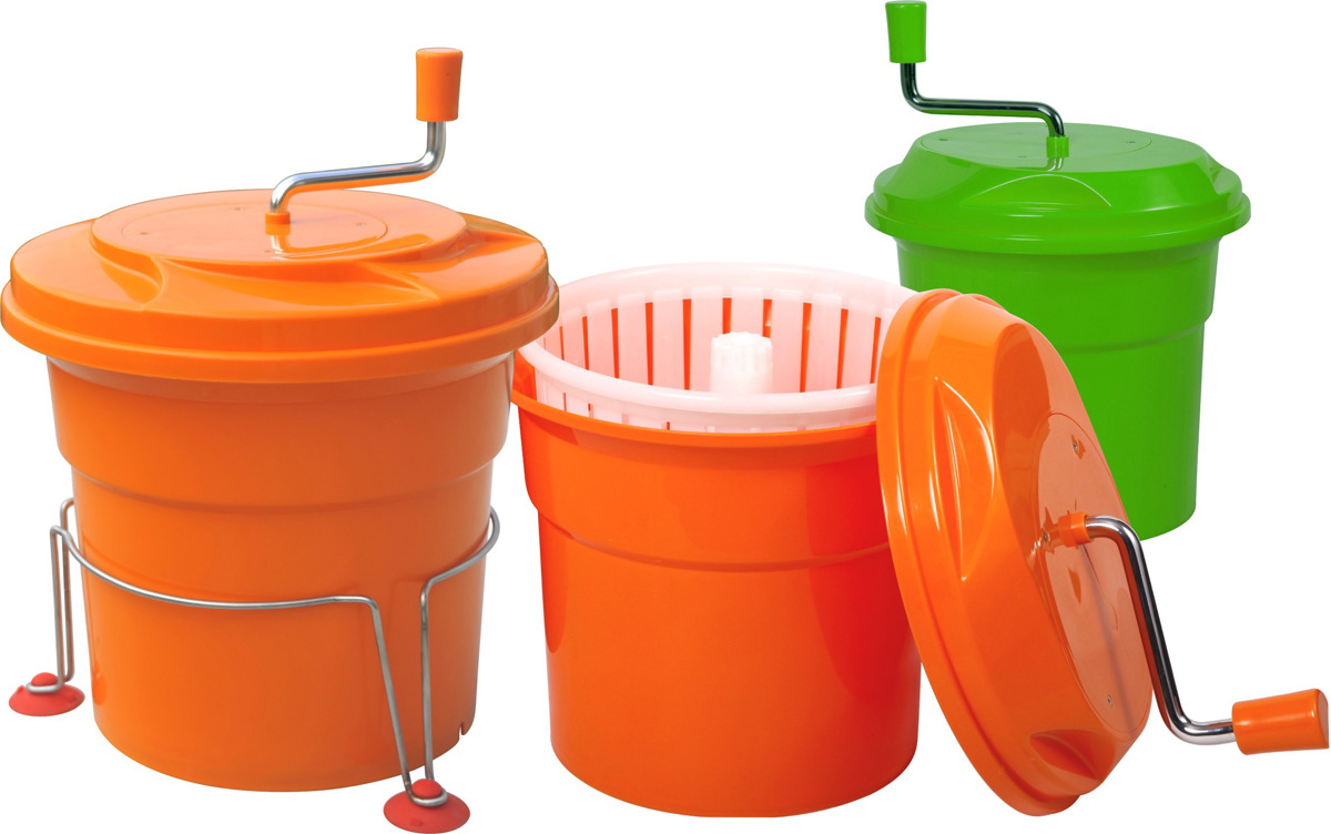 Commercial Salad Dehydrator Washing Vegetables and Fruits to Throw Water Dry Basket Device Commercial Manual Draining Laundry-Drier