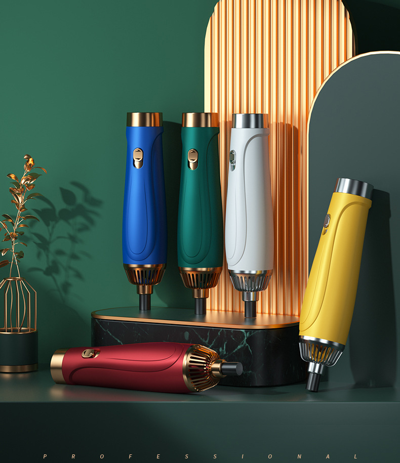 Hair Dryer Household Blowing and Combing Integrated Anion Hair Care Hair Curler and Straightener Dual-Use Multi-Functional Three-in-One Modeling Electric Hair Drier Comb