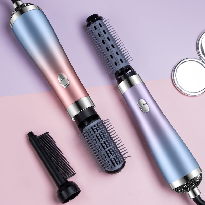 Electric Hair Drier Comb Ion Hair Fluffy Hot Air Comb Straight Hair Curler Artifact Blowing and Combing Three-in-One 220V Cross-Border 110V