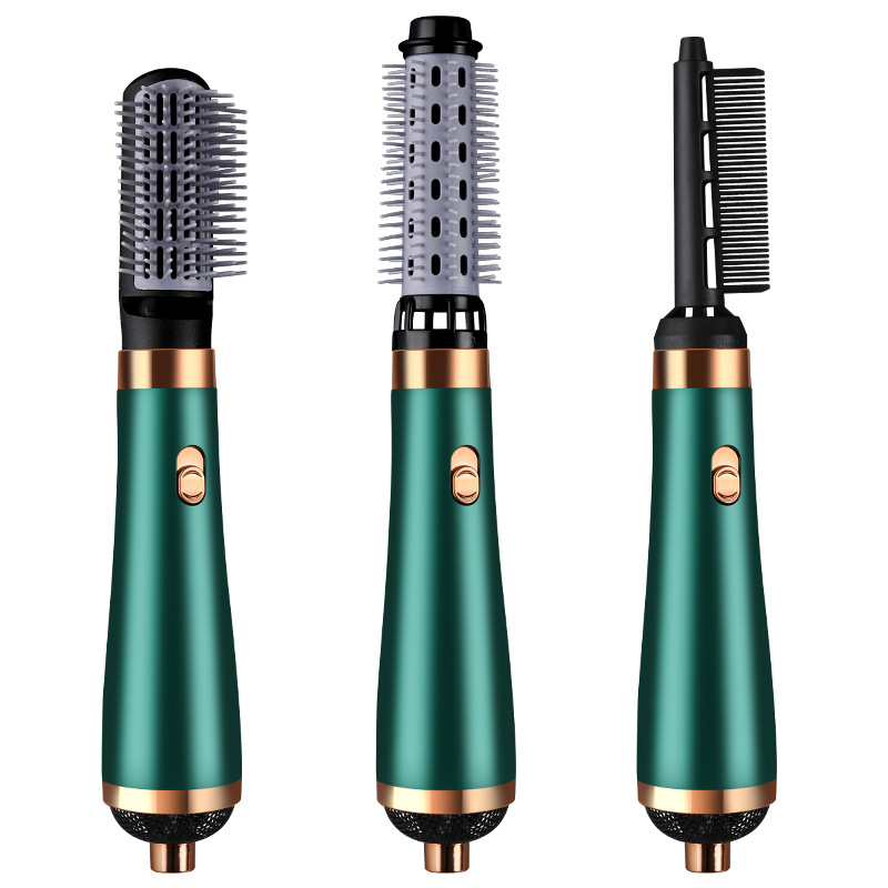 Electric Hair Drier Comb Ion Hair Fluffy Hot Air Comb Straight Hair Curler Artifact Blowing and Combing Three-in-One 220V Cross-Border 110V