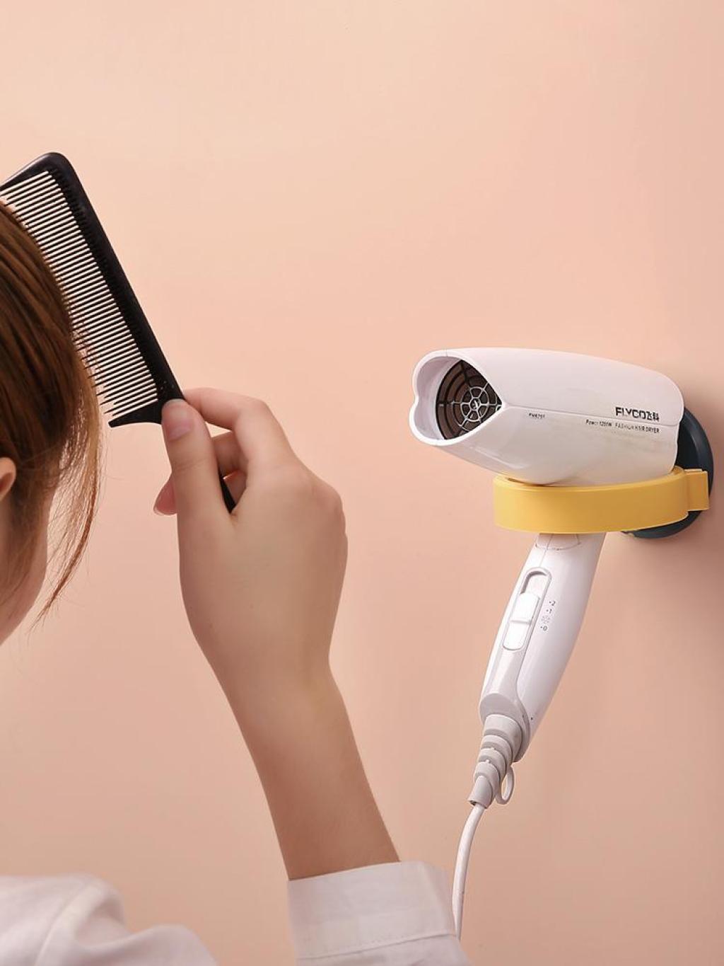 Bathroom Wall-Mounted Discharge Hair Dryer Rack Bathroom Rack Punch-Free No Trace Stickers Toilet Storage Hair Dryer Holder Bathroom Wall-Mounted Discharge Hair Dryer Rack Bathroom Rack Punch-Free No Trace Stickers Toilet Storage Hair Dryer Holder