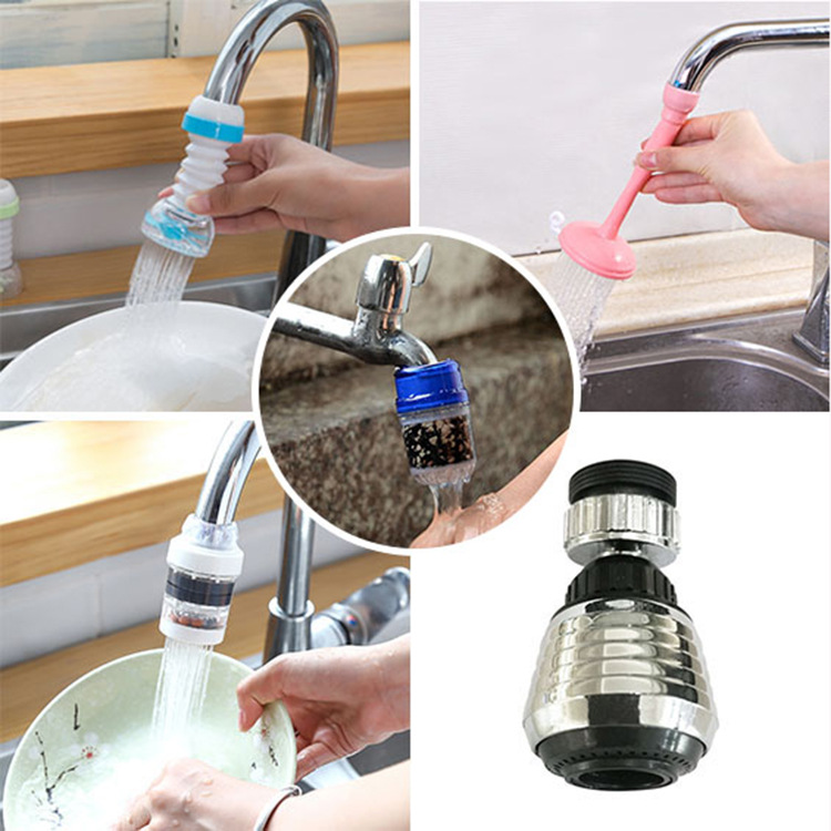 Faucet Medical Stone Water Filter Universal Splash-Proof Shower Retractable Tap Water Water Saving Device Nozzle with Filter Tip