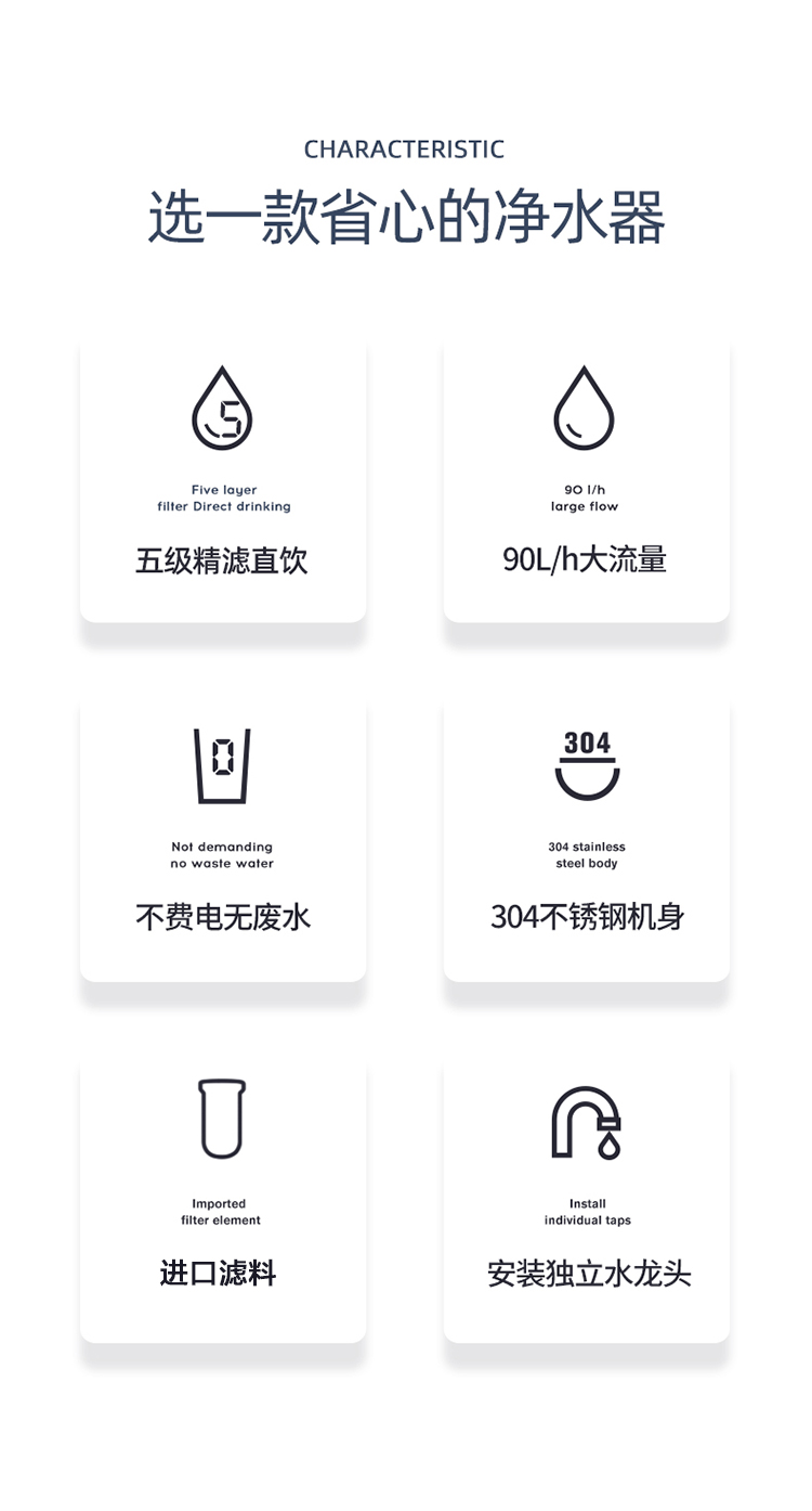 Suitable for Angel Water Core Water Purifier Household Direct Drink Ultrafiltration Tap Water Filter Kitchen Stainless Steel Water Purification Suitable for Angel Water Core Water Purifier Household Direct Drink Ultrafiltration Tap Water Filter Kitchen Stainless Steel Water Purification