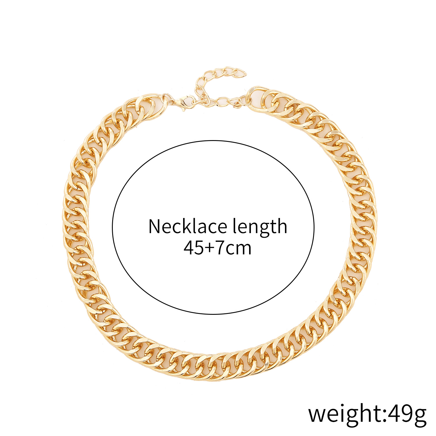 Fashion Simple Gold and Silver Two-Color Aluminum Chain Lock Retro Trendy Exaggerated Cross-Border Ins Necklace European and American Jewelry Fashion Simple Gold and Silver Two-Color Aluminum Chain Lock Retro Trendy Exaggerated Cross-Border Ins Necklace European and American Jewelry