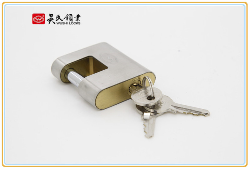 Stainless Steel Full Cover Shell Rectangular Lock Cross-Opening Rectangular Lock Cover Shell Lock Anti-Theft Door Lock Padlock