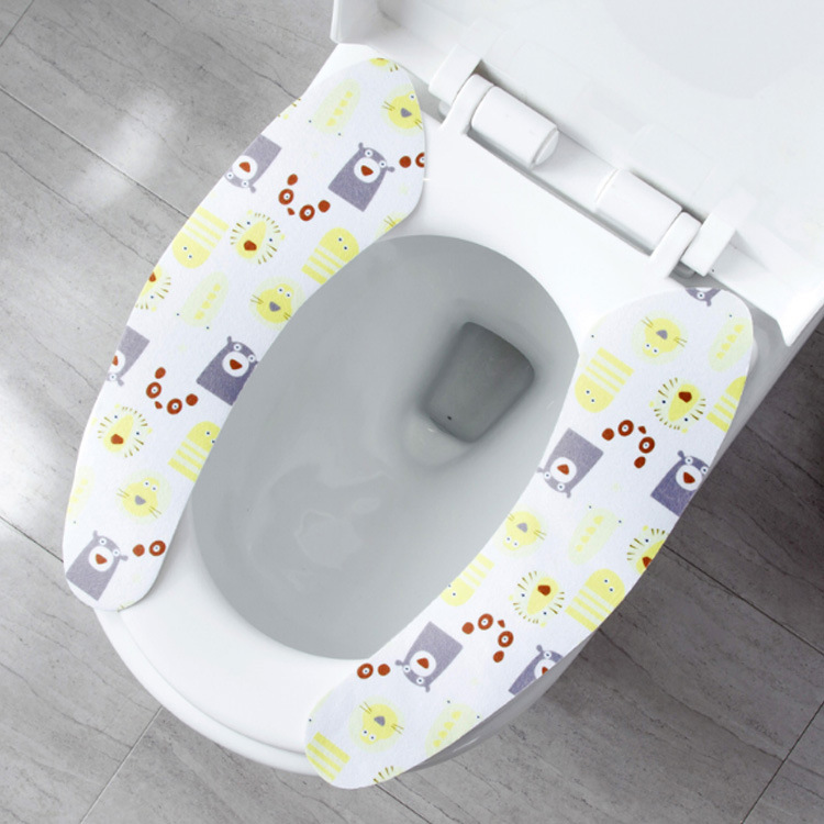 Printing Static Electricity Toilet Mat Household Happy Day Autumn and Winter Washable Closestool Cushion Isolated Cold Toilet Seat Cover
