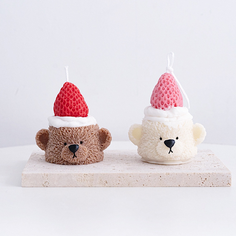 INS Style Bear Toast Bread Bear Sandwich Biscuit Aromatherapy Candle Mould Simulation Ornaments Cake Baking Silicone Mold