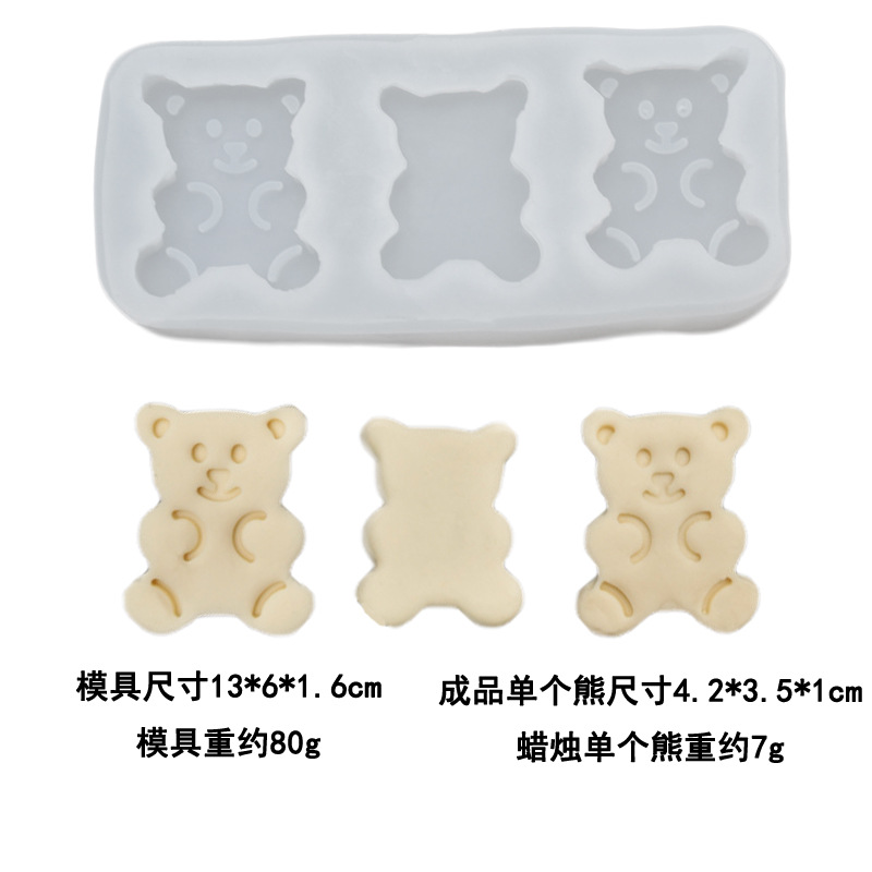 INS Style Bear Toast Bread Bear Sandwich Biscuit Aromatherapy Candle Mould Simulation Ornaments Cake Baking Silicone Mold
