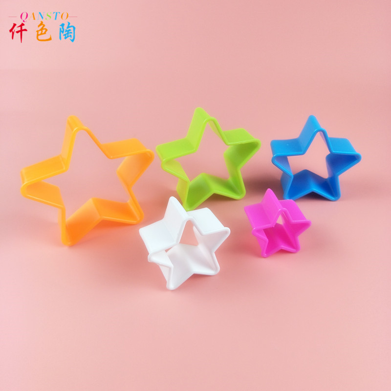 Colorful Clay Clay Clay Clay Colored Plastic Biscuit Press Mold Colored Five-Piece Set Multi-Shape Clay Cutting Mold