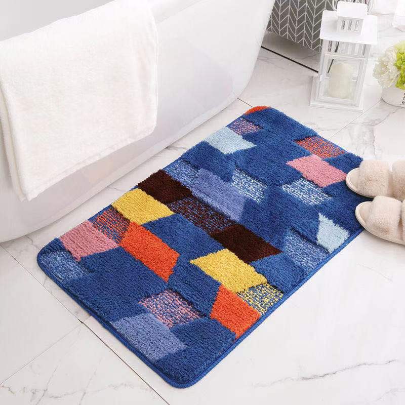 Bathroom Super Absorbent Floor Mat High and Low Wool Three-Dimensional Colorful Door Mat Personality Nordic Style Household Dust Removal Bedroom Carpet