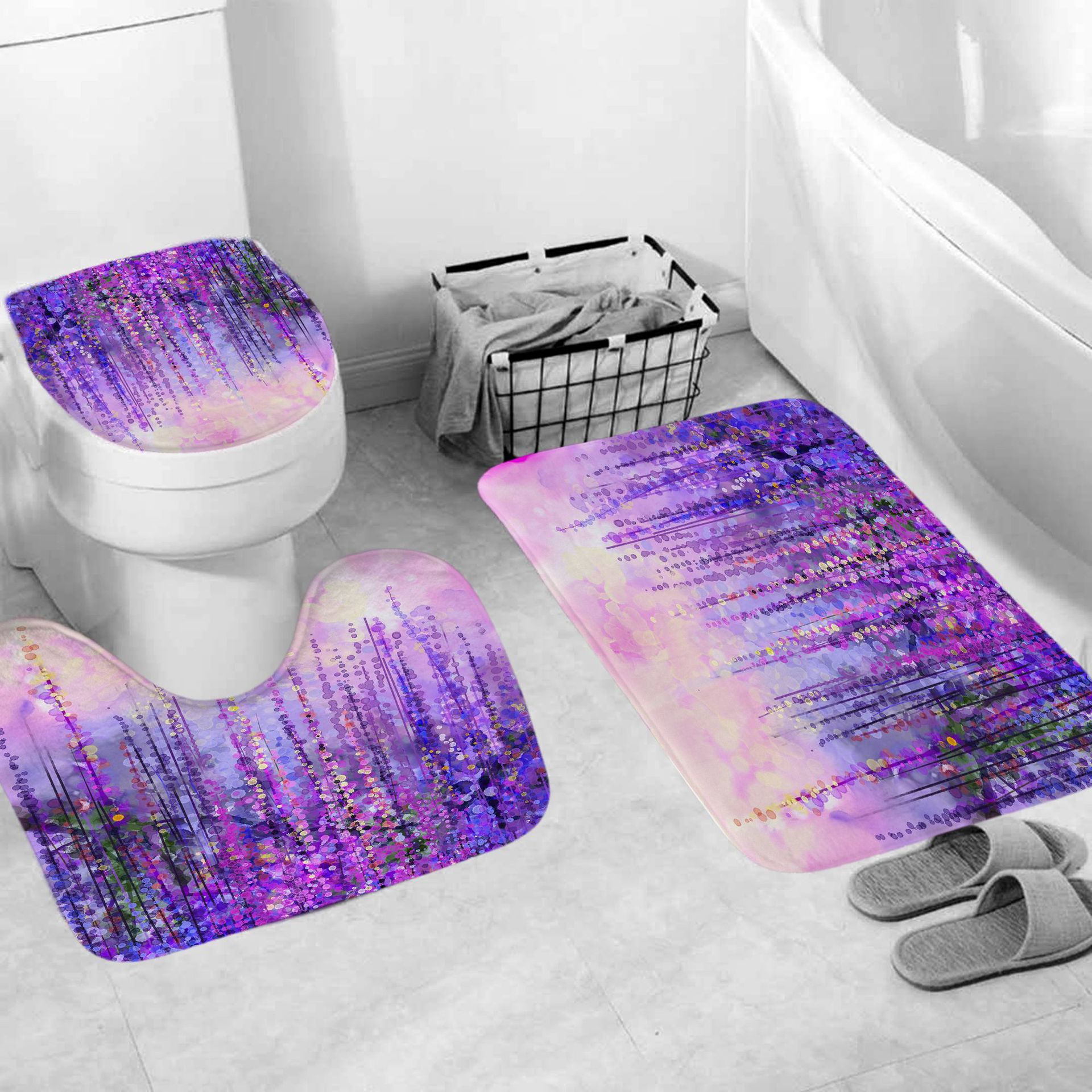 Amazon Flower 3D Digital Printing Home Bathroom Decoration Shower Curtain Floor Mat Toilet Cover Decorative Mat Carpet Amazon Flower 3D Digital Printing Home Bathroom Decoration Shower Curtain Floor Mat Toilet Cover Decorative Mat Carpet