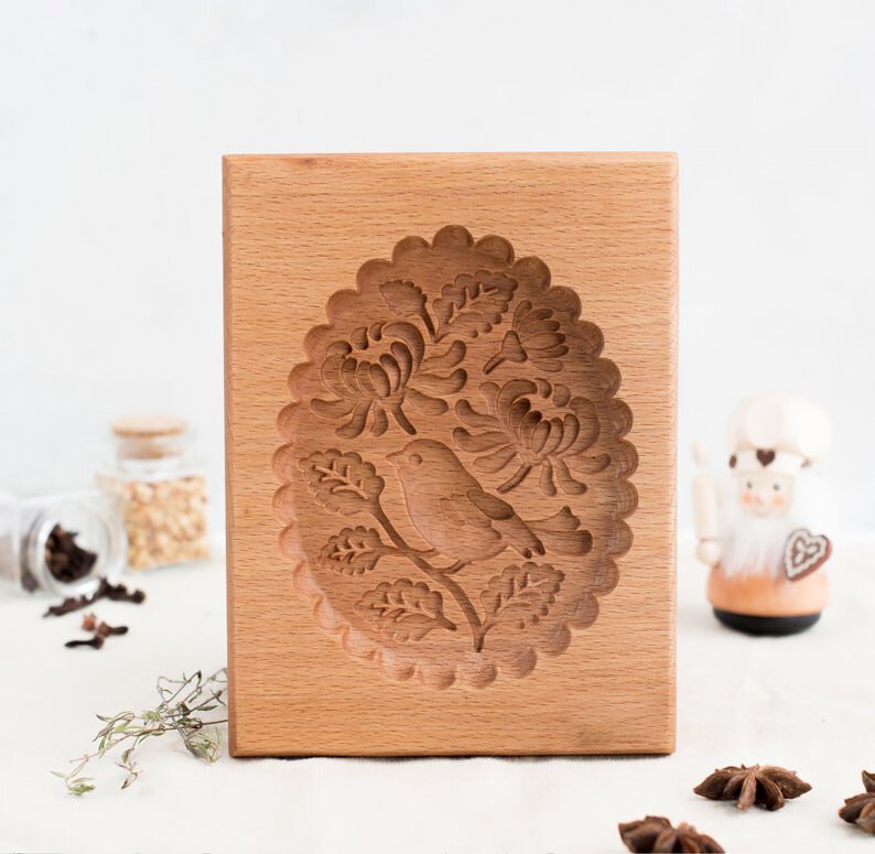 Cross-Border Hot Crisp Cake Mold Raspberry Carving Wood Cookie Mold Cutter Ginger Biscuit Crisp Cake Mold