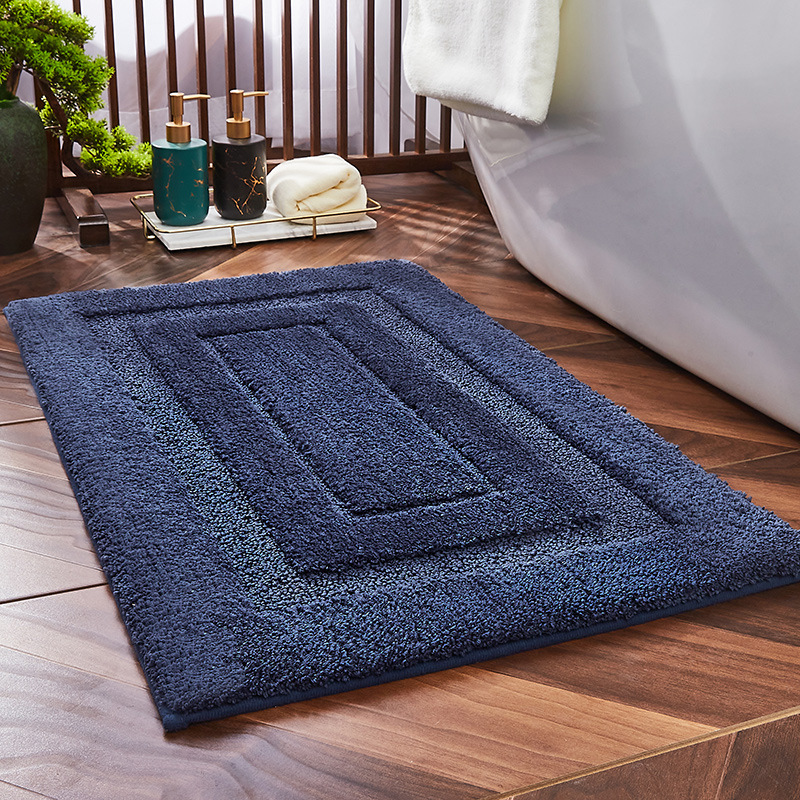 Flocking Pattern Carpet Tufted Floor Mats Flocking Ground Mats Household Bedroom Bathroom Door Non-Slip Absorbent Floor Mat
