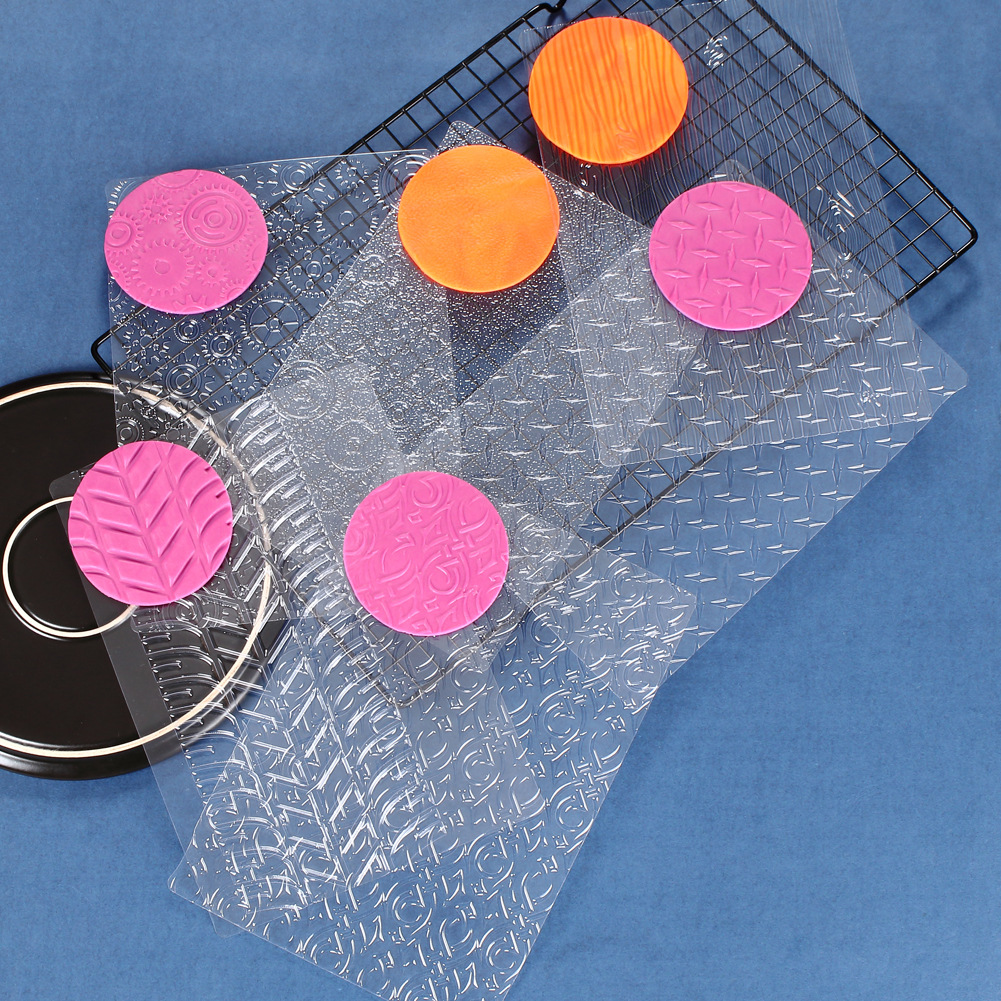 6-Piece Fondant Impression Tire Texture Embossing Mold Cake Biscuit Baking Decorative Pad