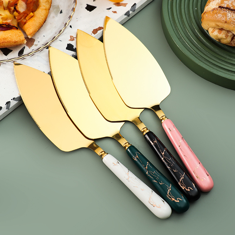 Porcelain Handle Stainless Steel Knife Shovel Gift Set Creative Baking Tool Cheese Knife Butter Knife Cake Shovel Pizza Shovel