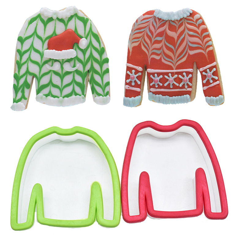 DIY Baking Christmas Clothes Men and Women Cutter Fondant Brickearth Plastic Clothes Cutter Biscuit Mold