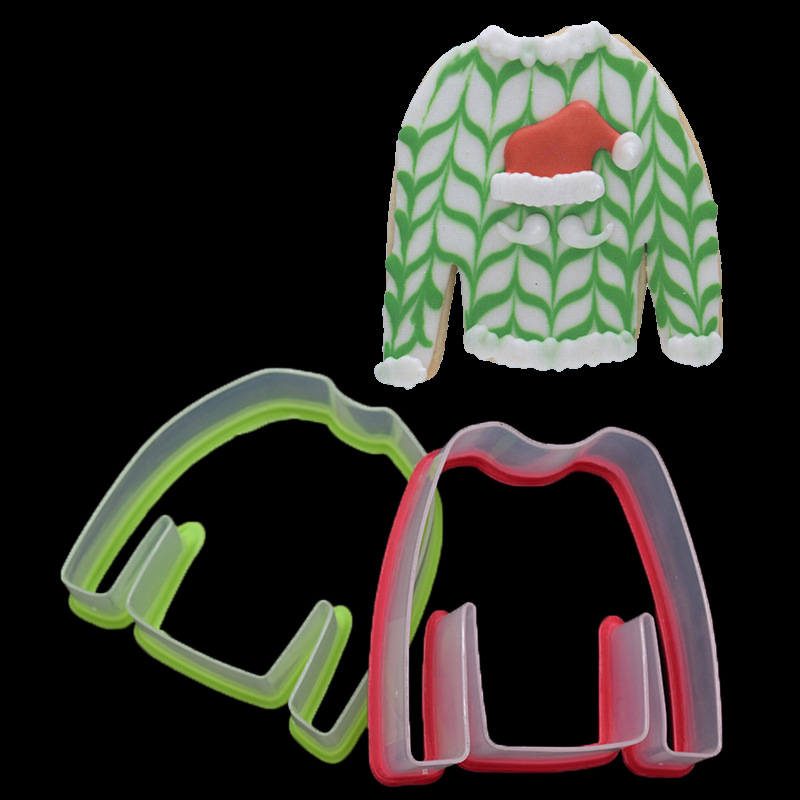DIY Baking Christmas Clothes Men and Women Cutter Fondant Brickearth Plastic Clothes Cutter Biscuit Mold