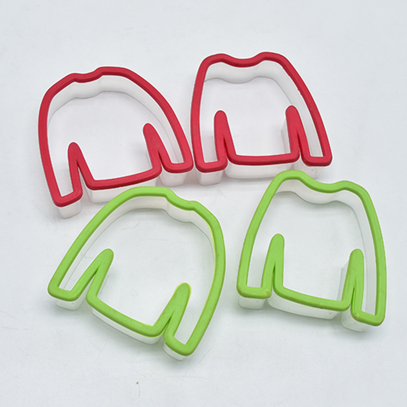 DIY Baking Christmas Clothes Men and Women Cutter Fondant Brickearth Plastic Clothes Cutter Biscuit Mold