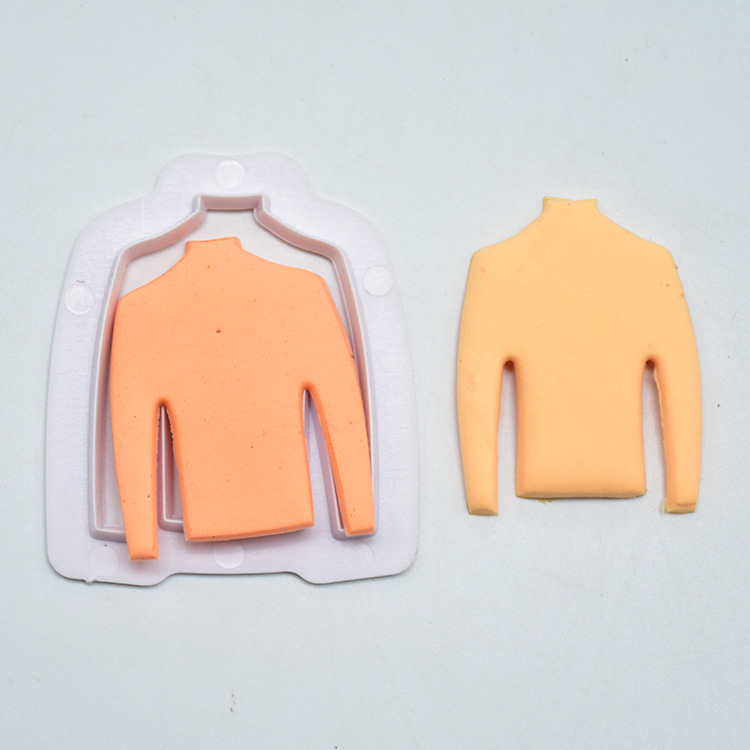 DIY Baking Christmas Clothes Men and Women Cutter Fondant Brickearth Plastic Clothes Cutter Biscuit Mold