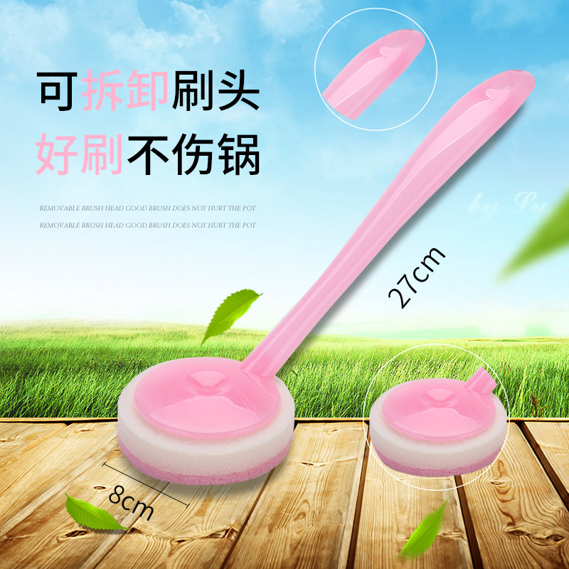 The handle glass wall tile cleans to clean the household sponge small brush bathroom sink bath pool brush.