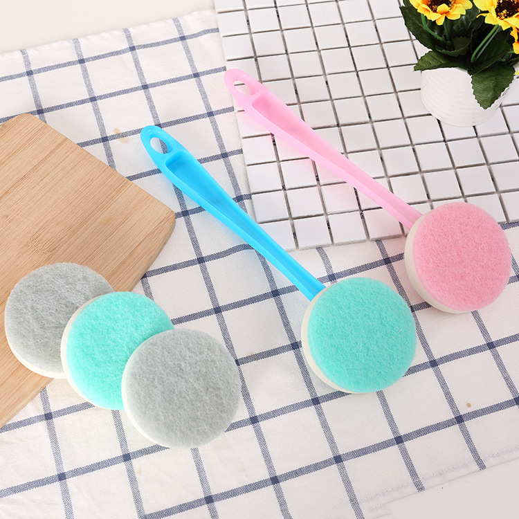 The handle glass wall tile cleans to clean the household sponge small brush bathroom sink bath pool brush.
